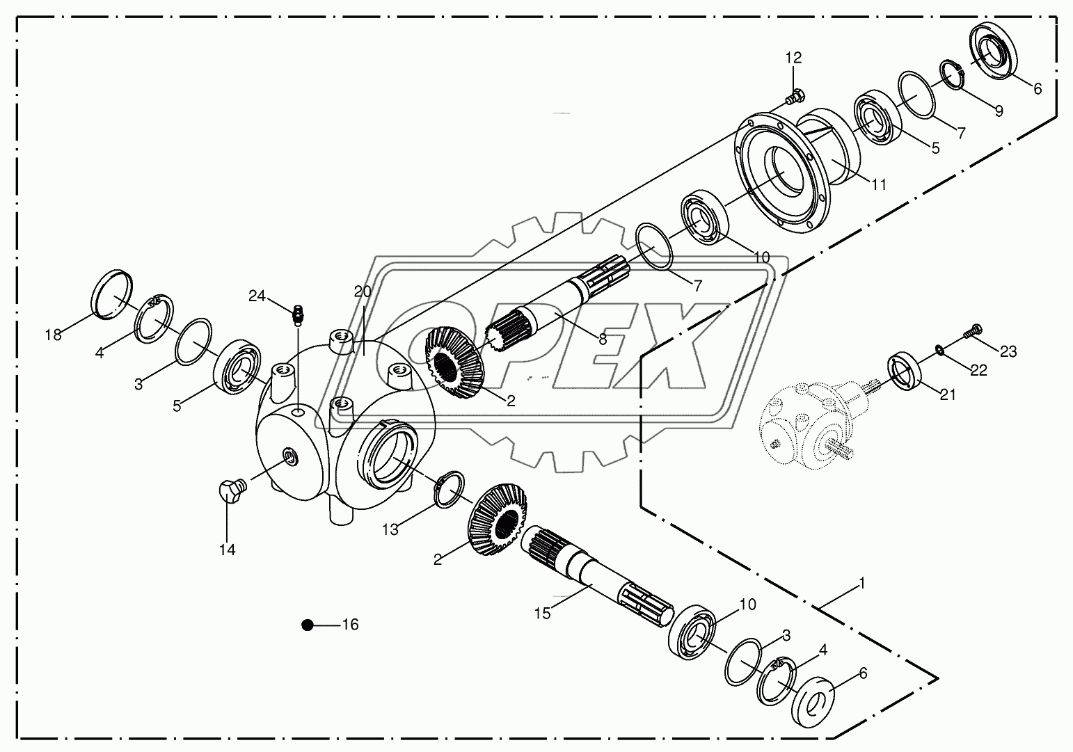 Gearbox - ccw rotating Red