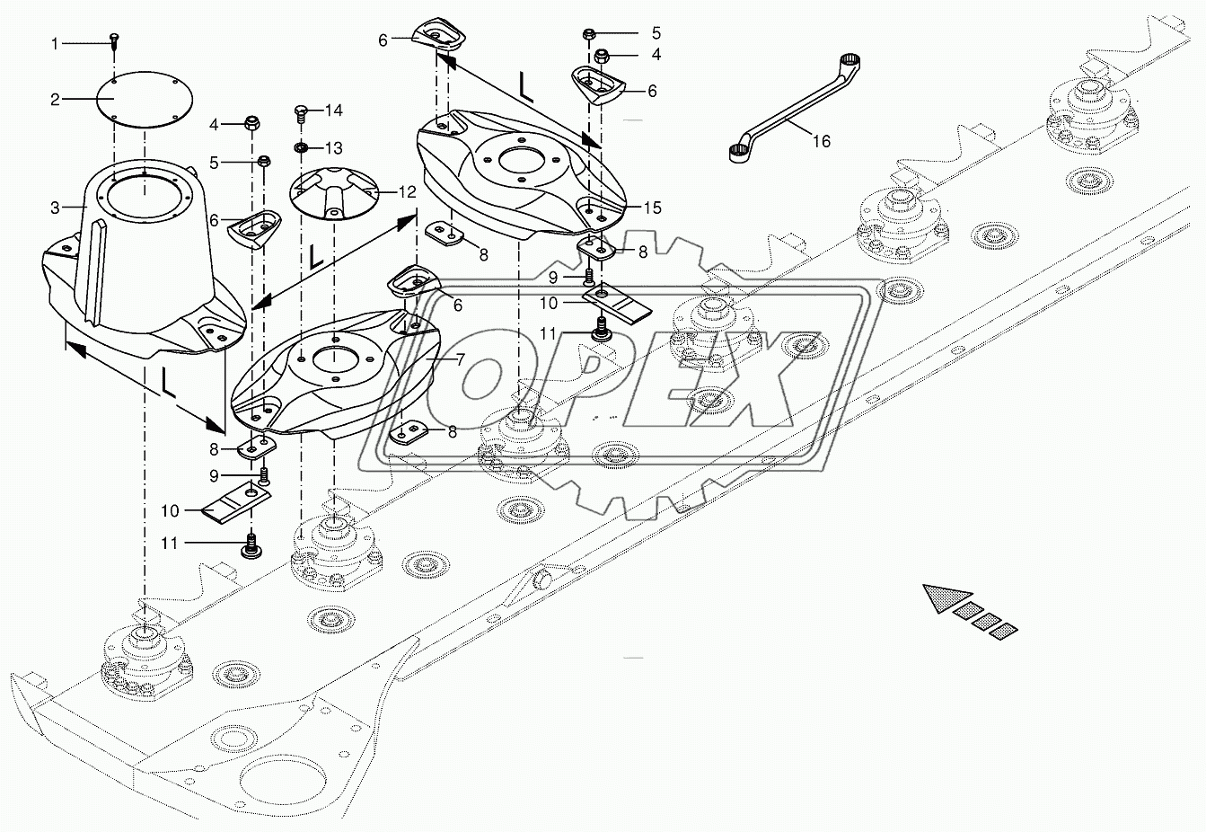 Cutter bar with blade fastening