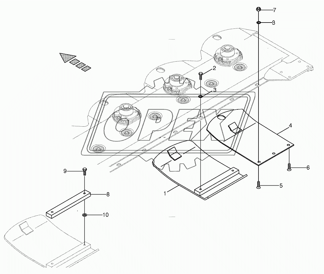 High-cut skid/Wear skid