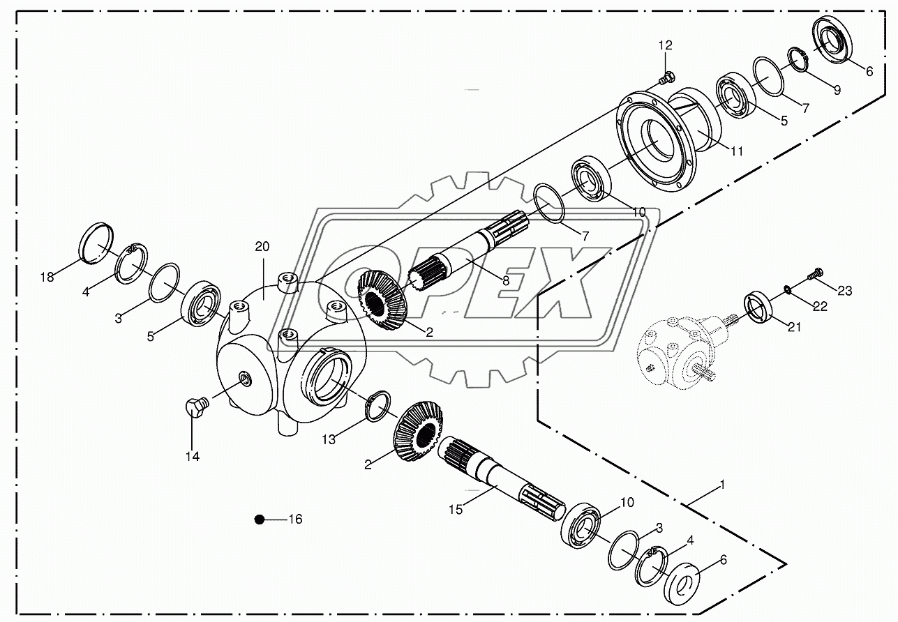 Gearbox - ccw rotating Red