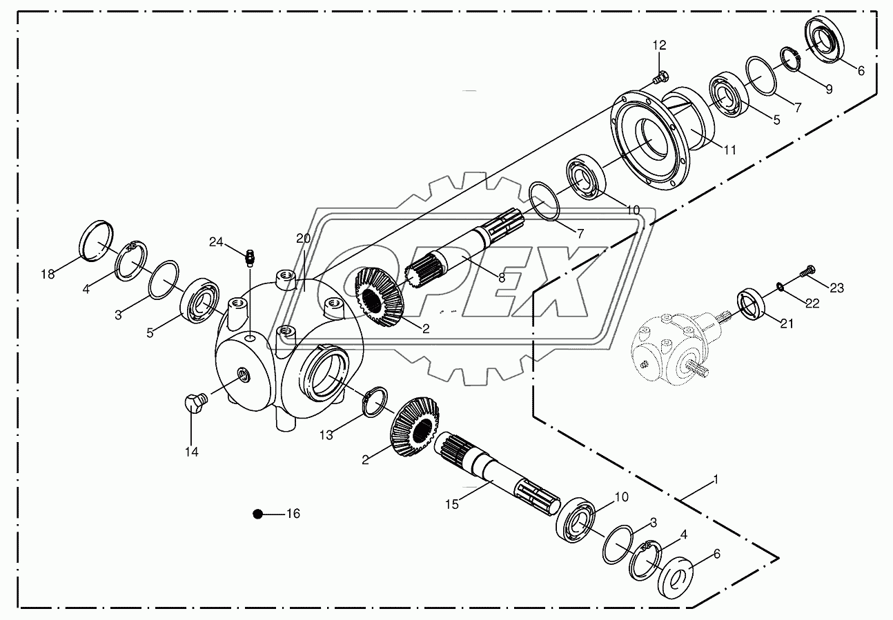 Gearbox - ccw rotating Red