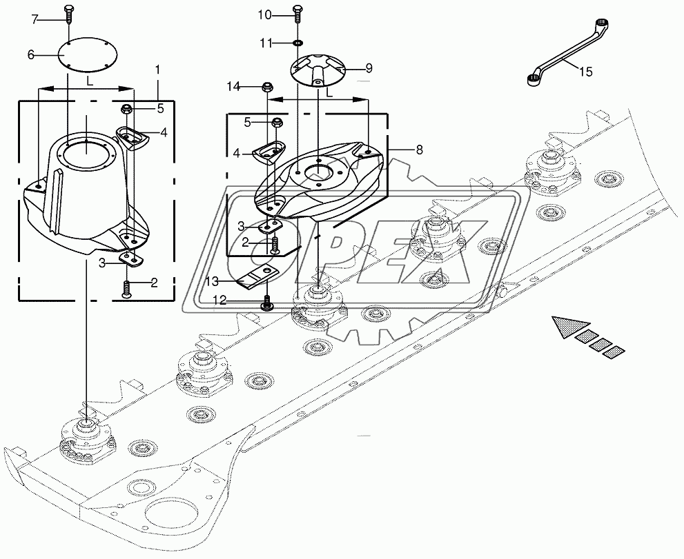 Blade fastening