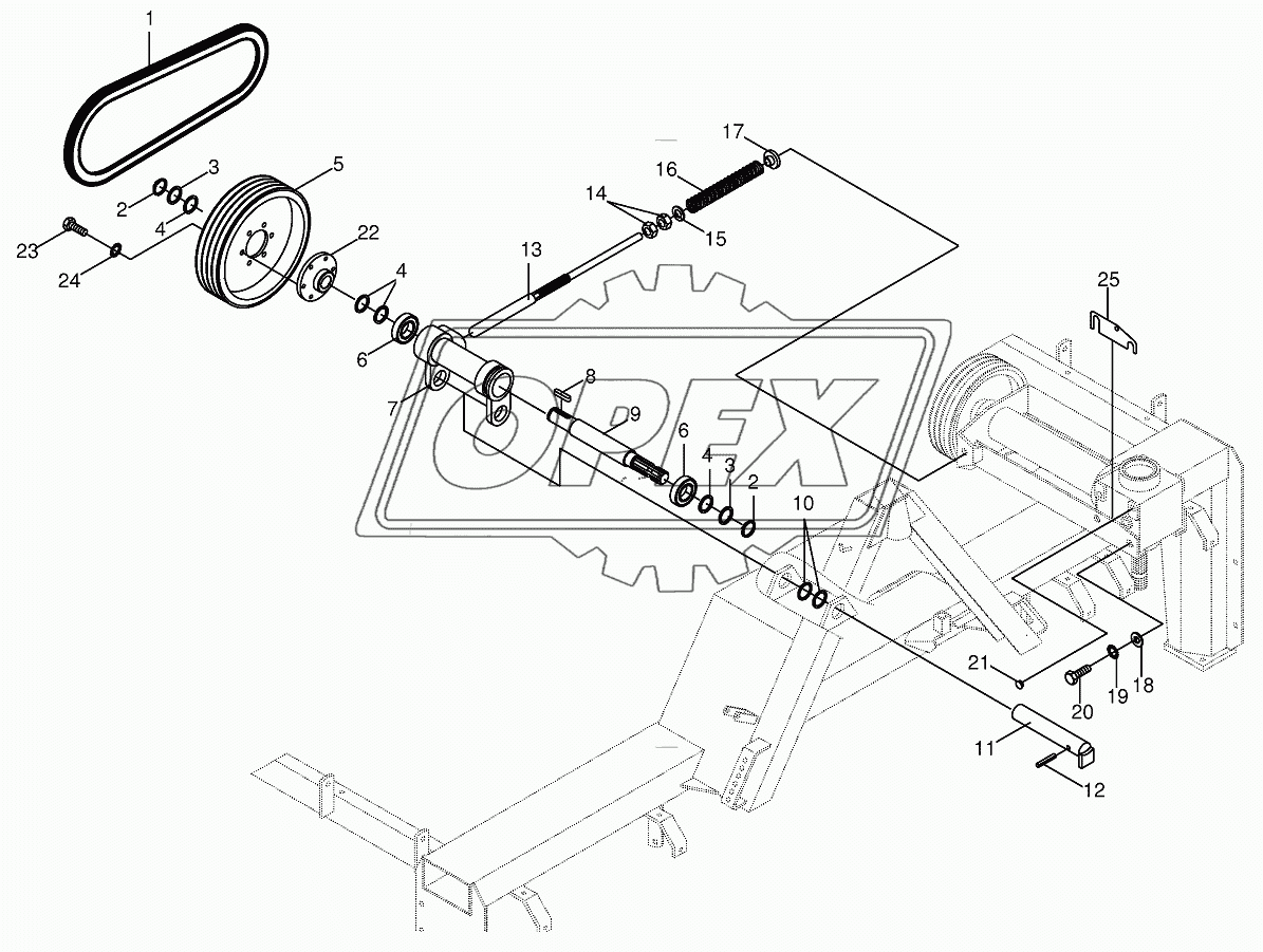 V-belt pulley bearing