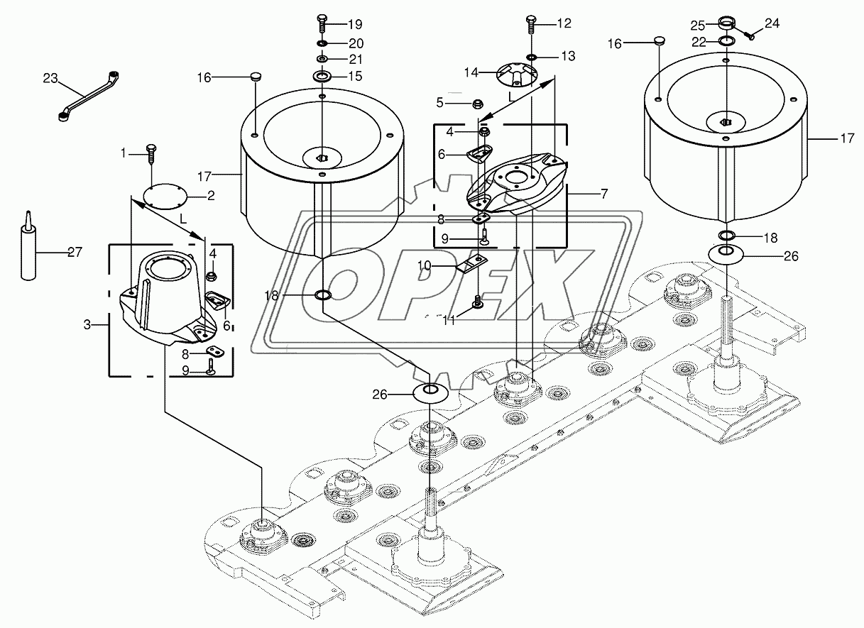 Blade fastening/Swath drum EasyCut 28P