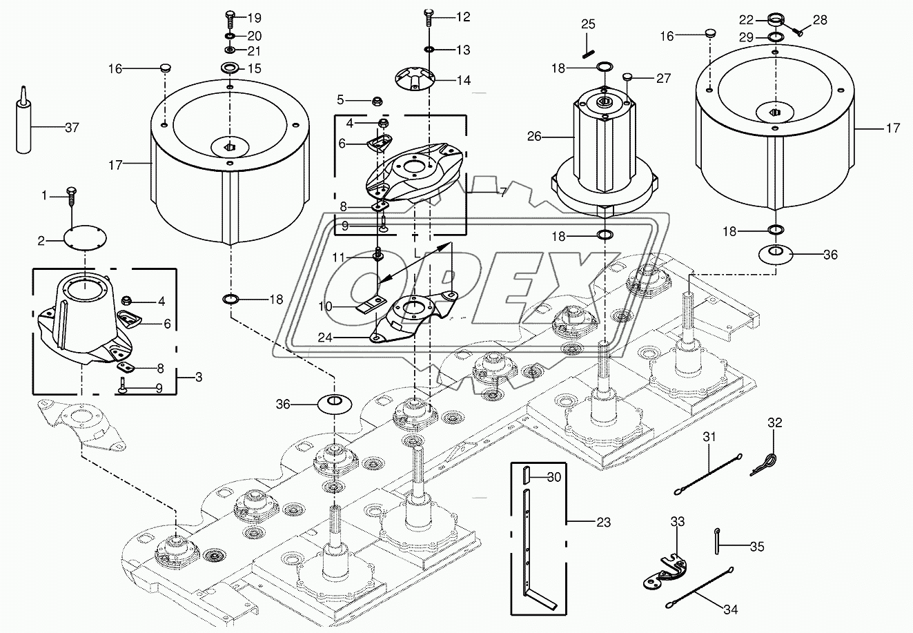 Quick coupler/Swath drum