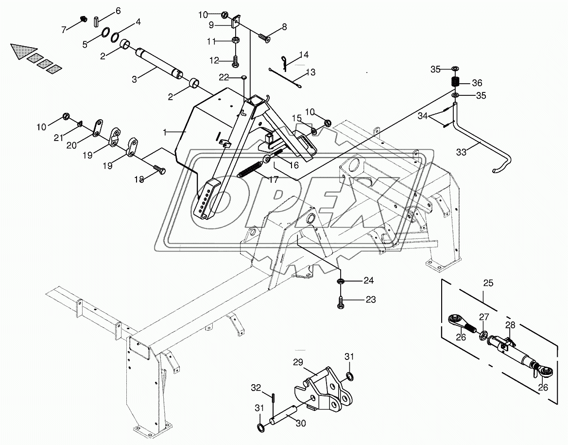 Pendular bent/Lower link adapter