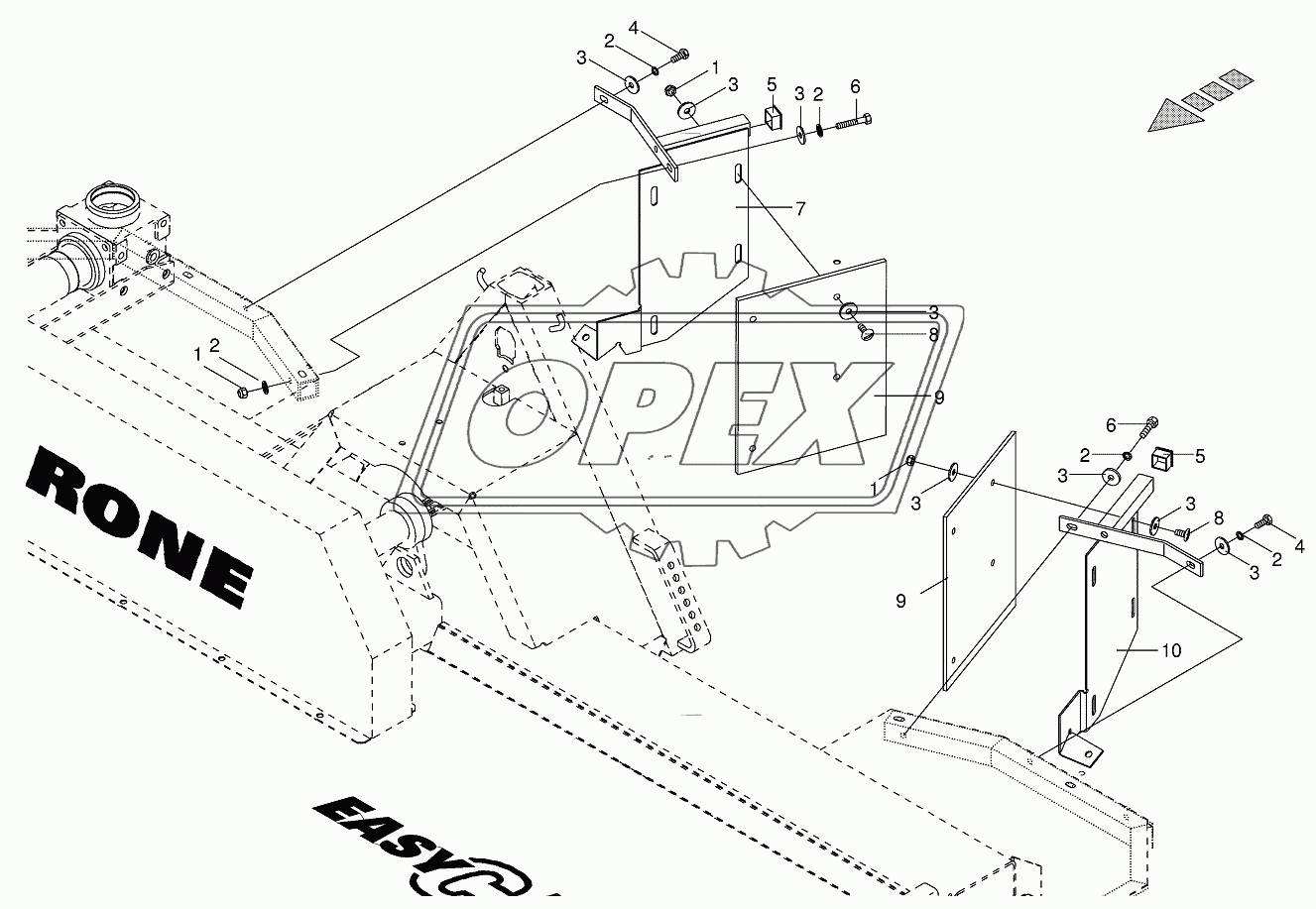 Swathing deflector