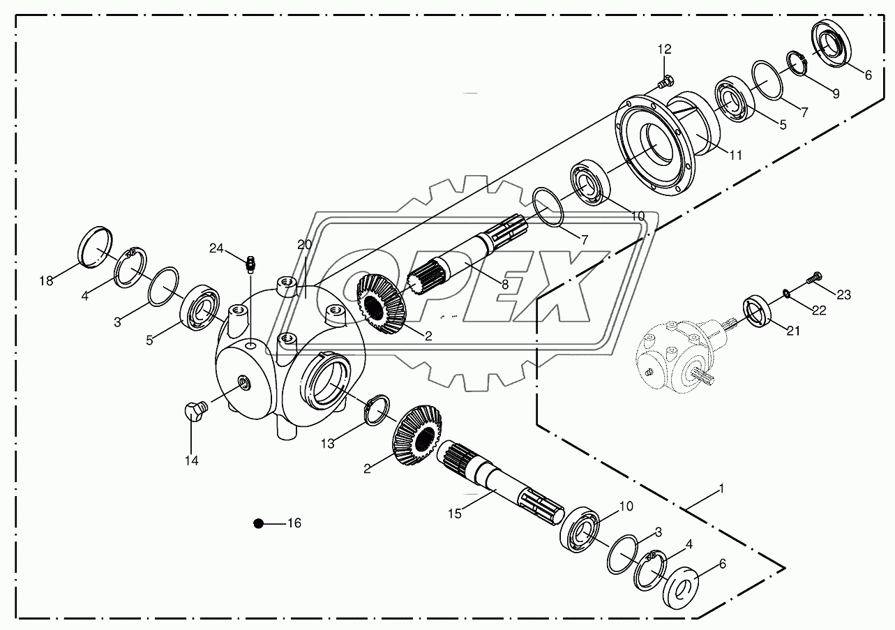 Gearbox - ccw rotating Red