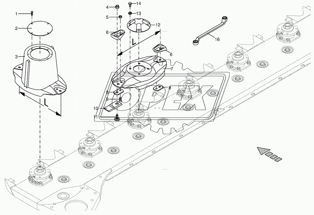 Cutter bar with blade fastening