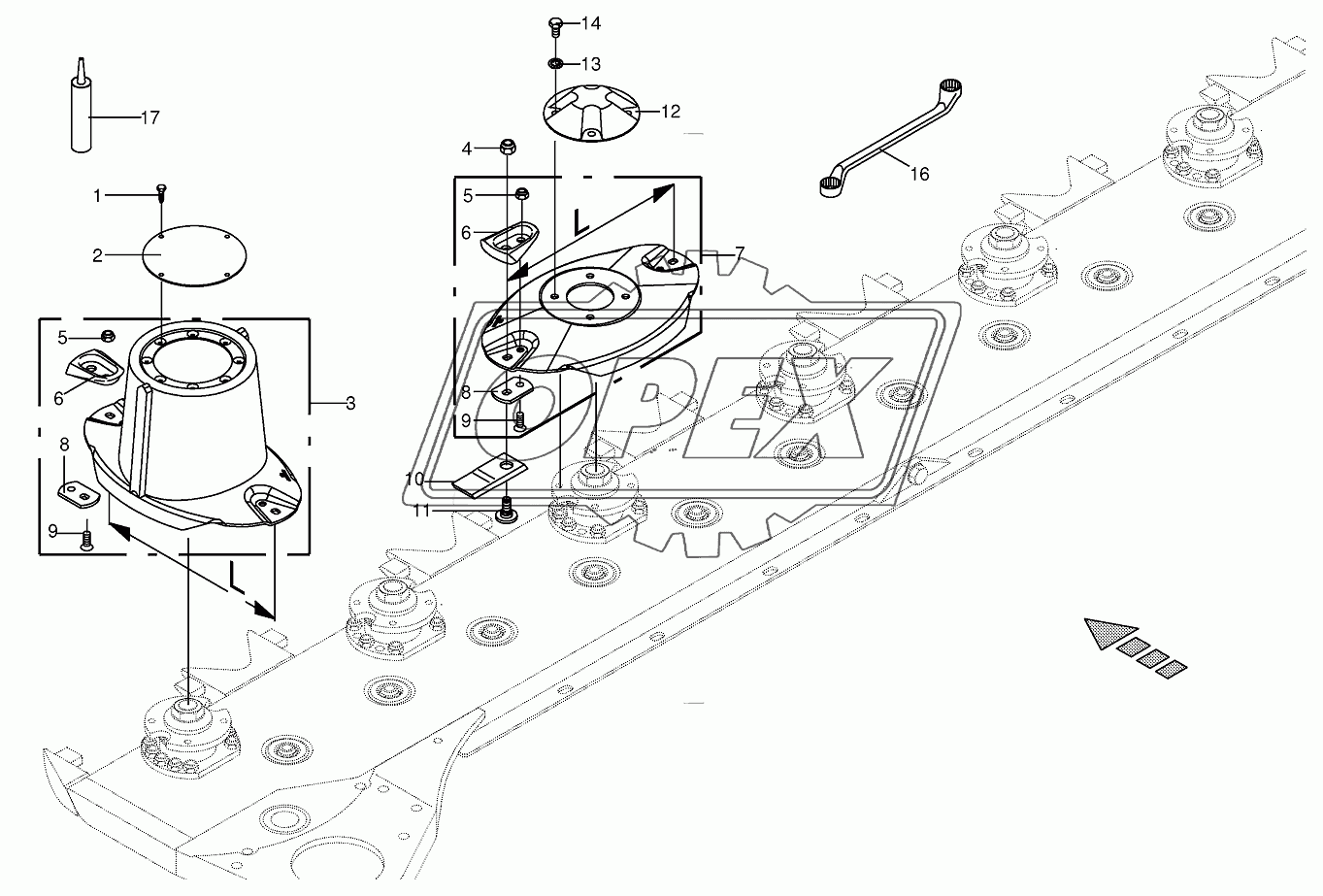 Blade fastening