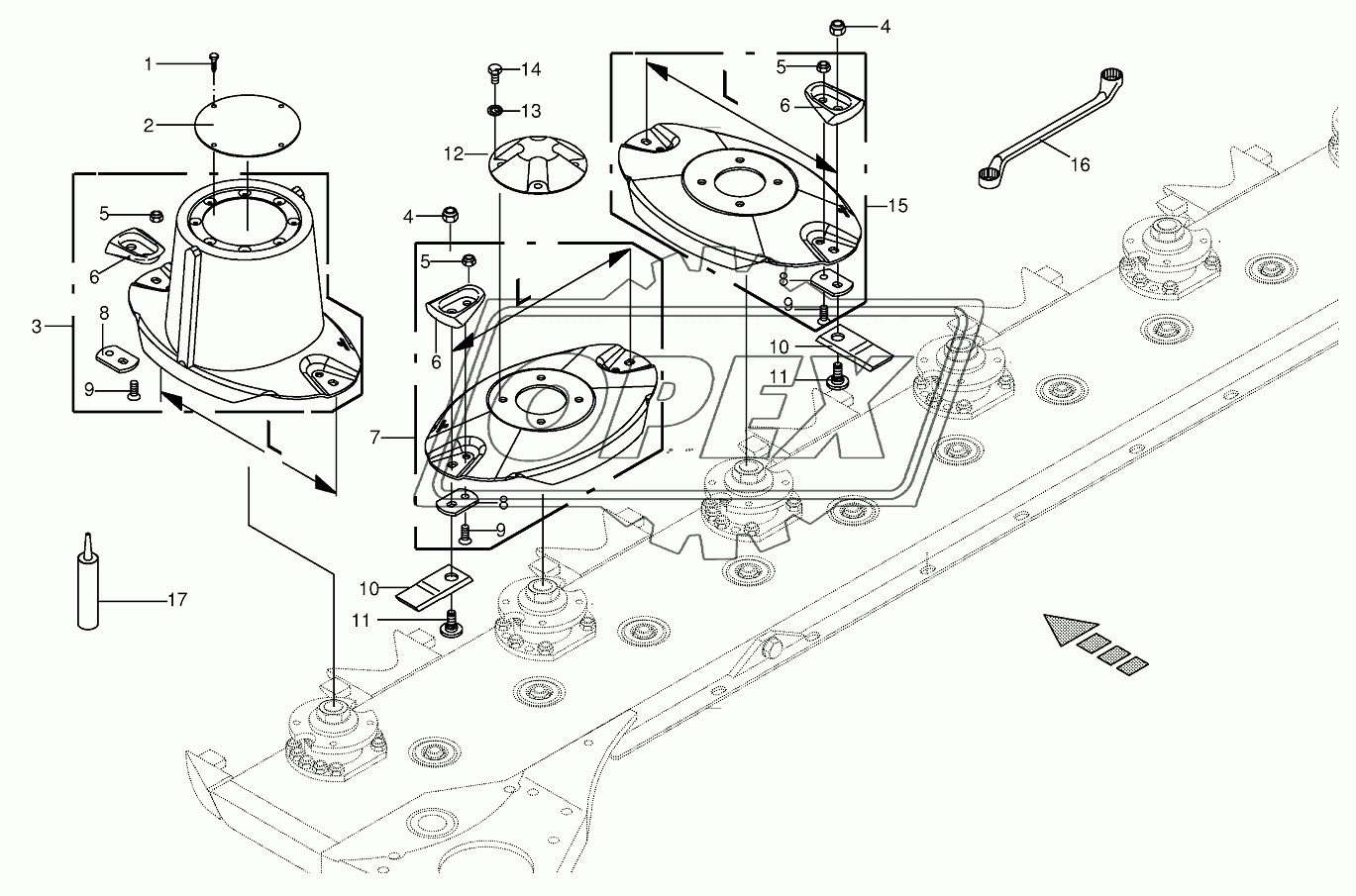 BIade fastening