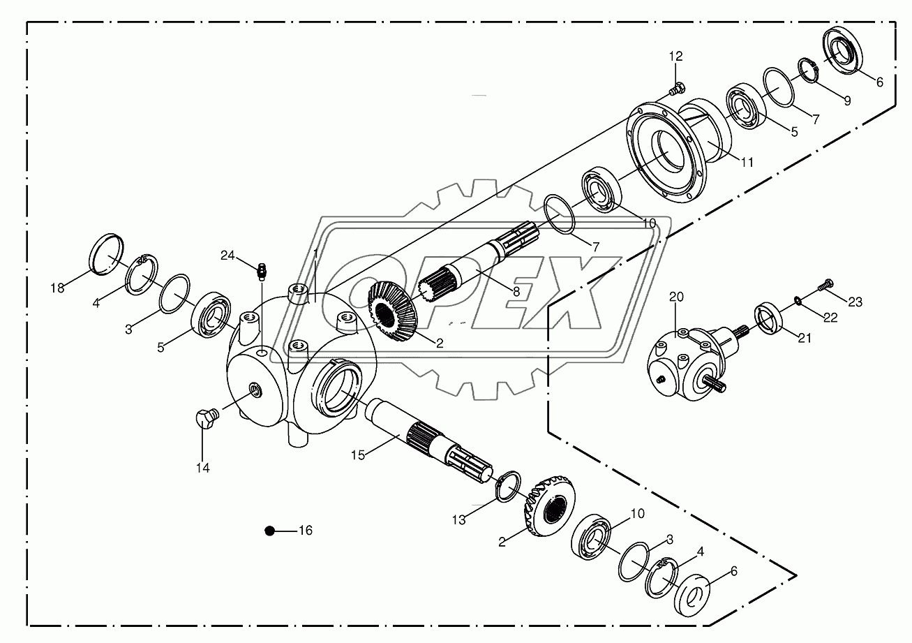 Gearbox - cw rotating Black