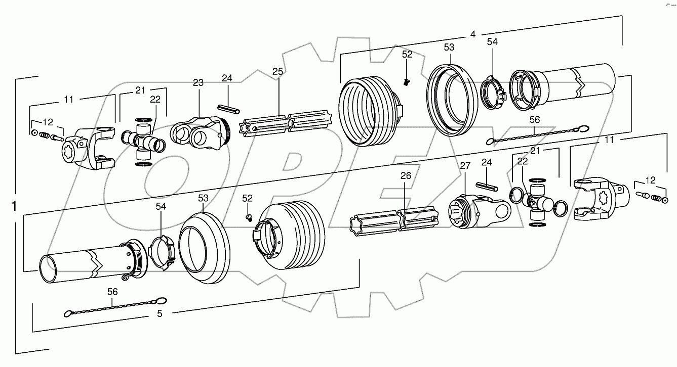 Main Pto shaft (475000-544499)