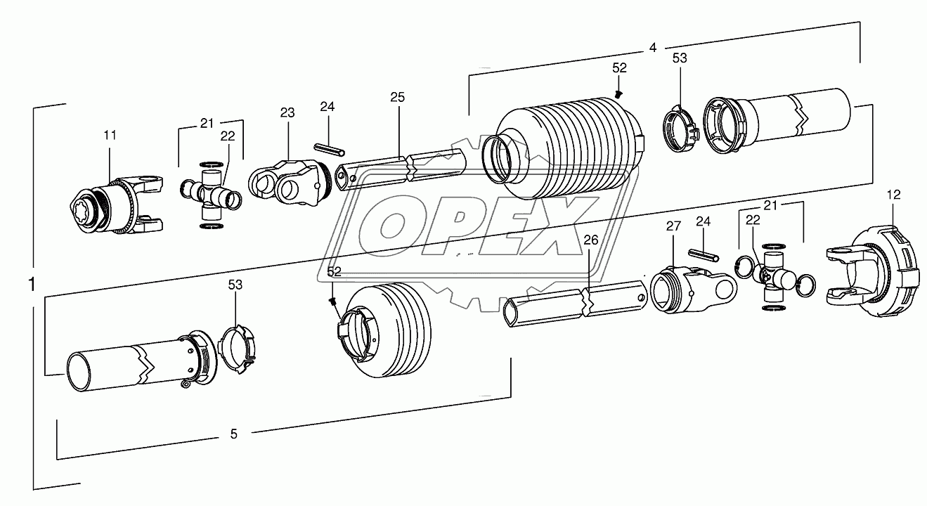 P.T.O shafts W2400/SC25 (475000-544499)