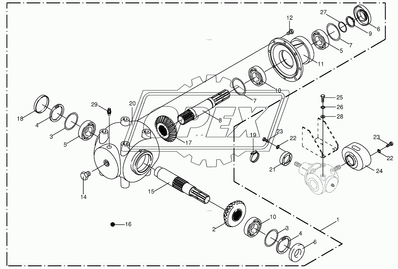 Main gearbox (beige)