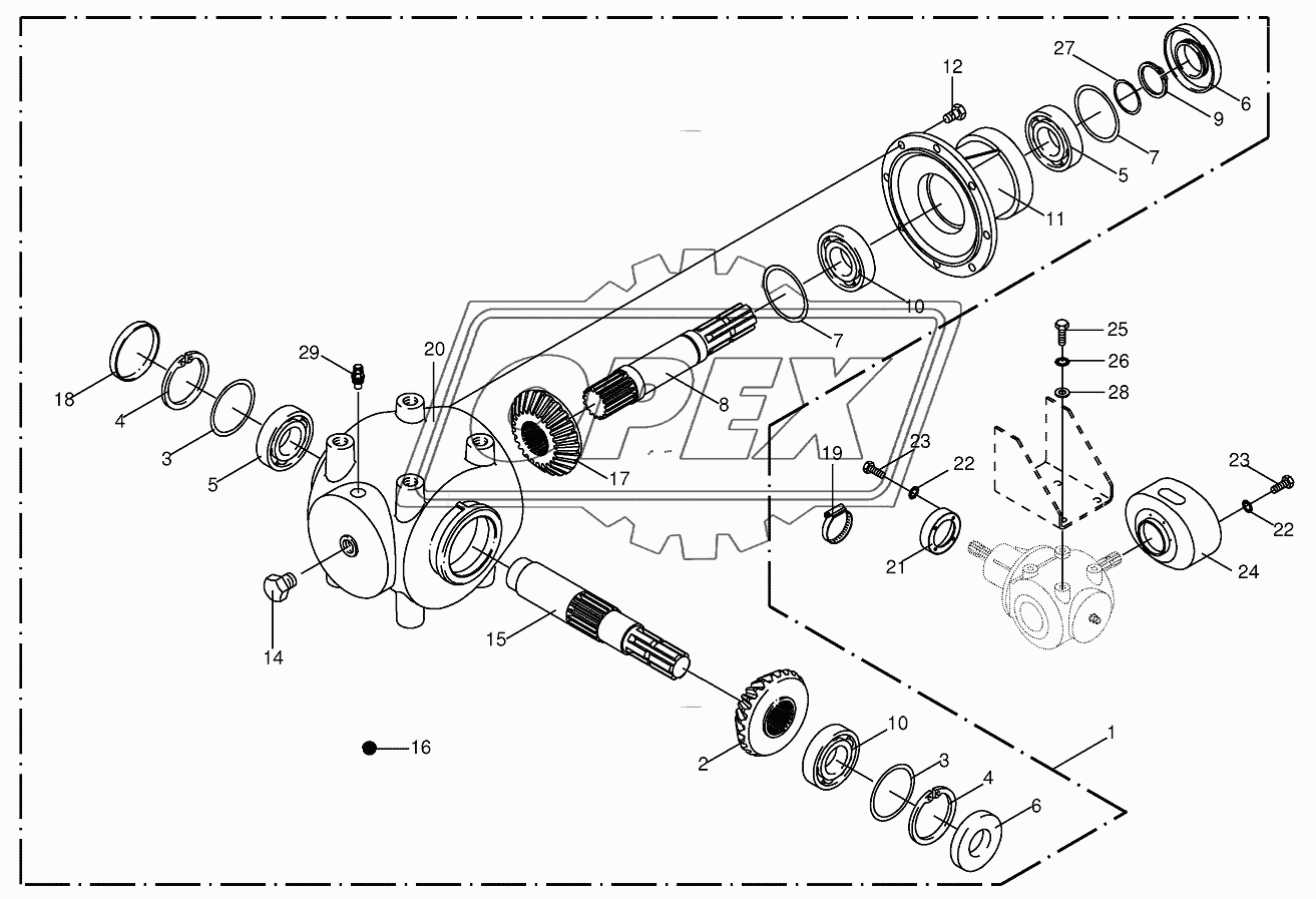 Main gearbox (beige)