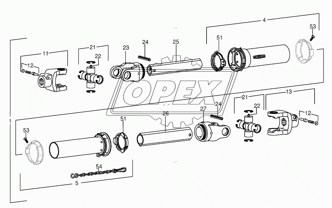 P.T.O shafts-W2300-SC15-450