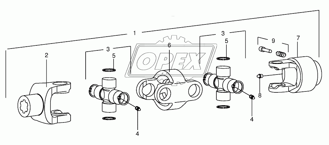 Double universal joint SX/DX