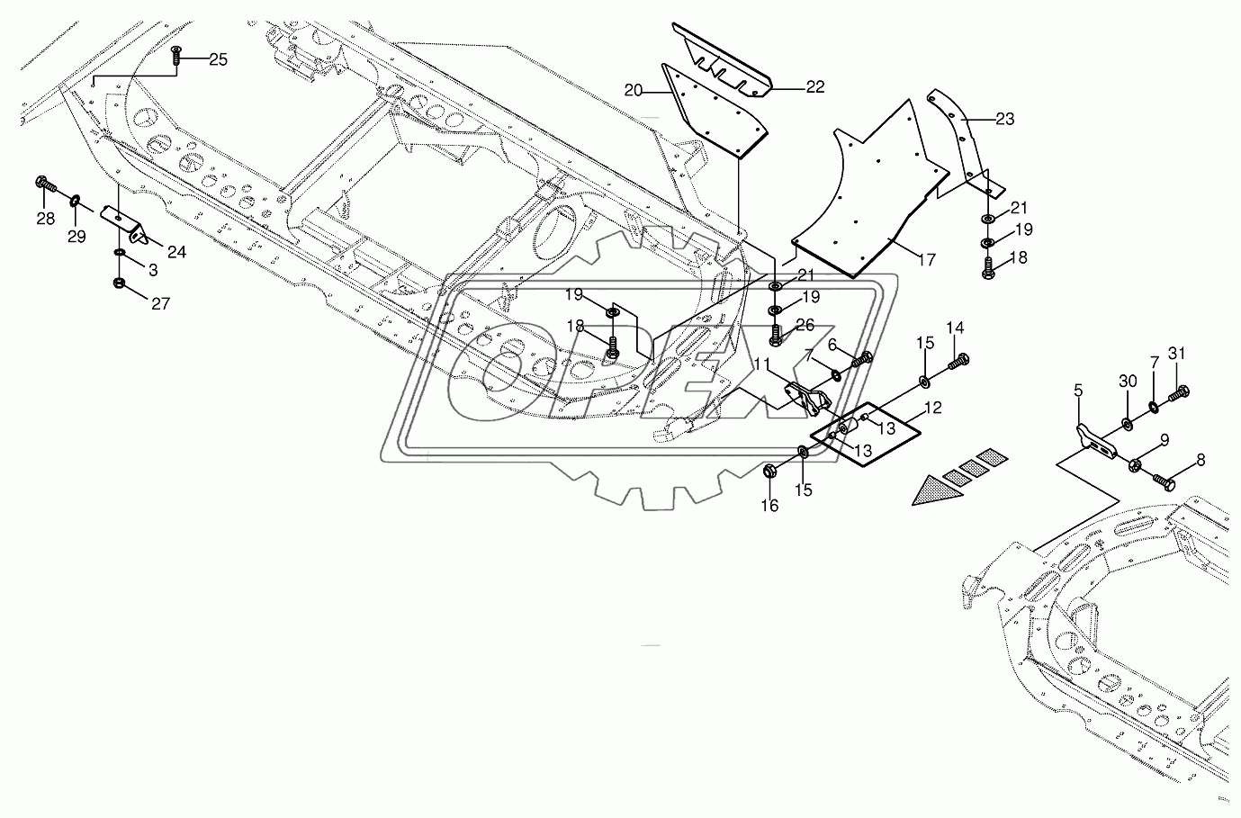 Frame centring device