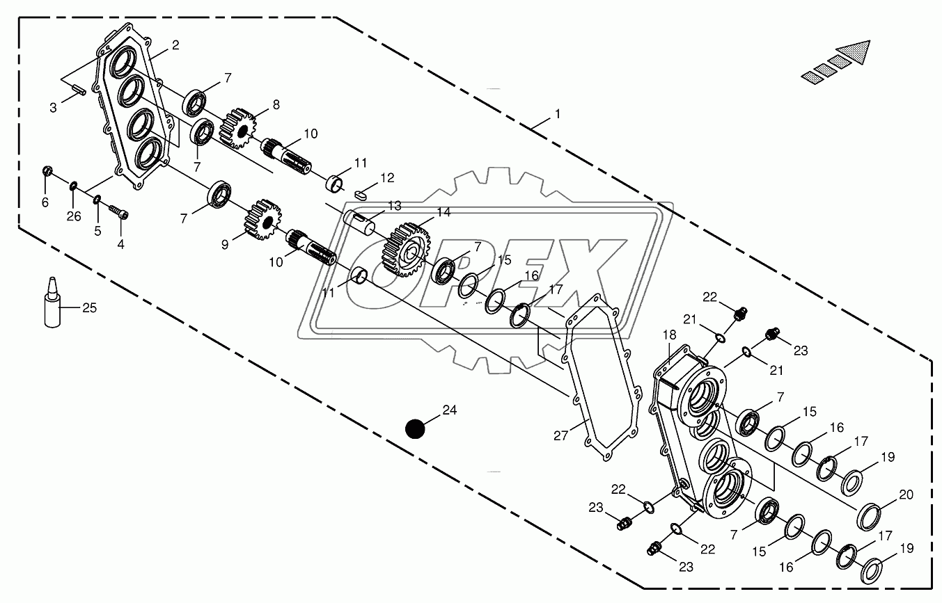 Gearbox outside-Addition JD/NH