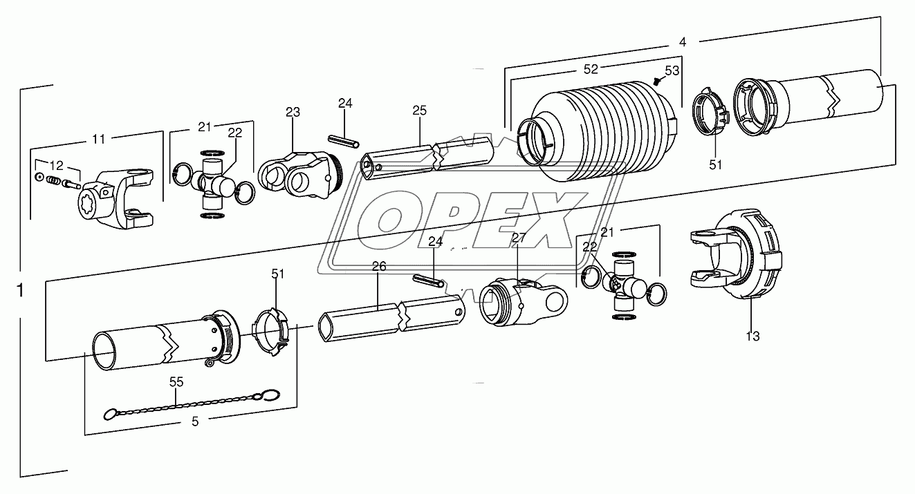 Pto drive shaft 731700 - 772000