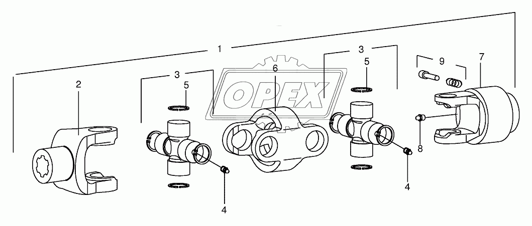 Double universal joint SX/DX