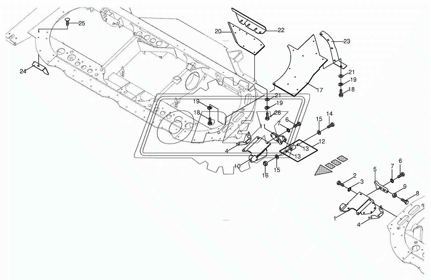 Frame centring device