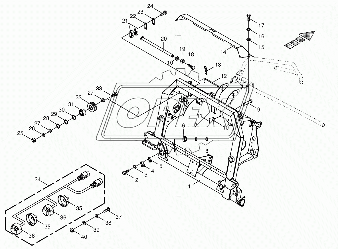 Adapter frame swinging-Addition