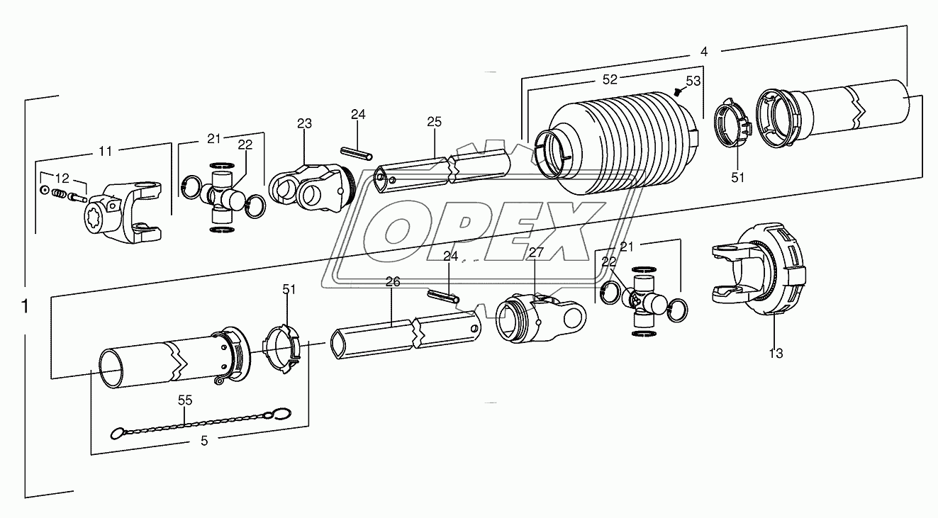 Pto drive shaft-JD/NH 1