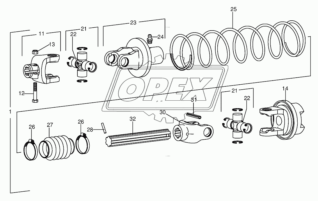 Pto drive shaft 33.0