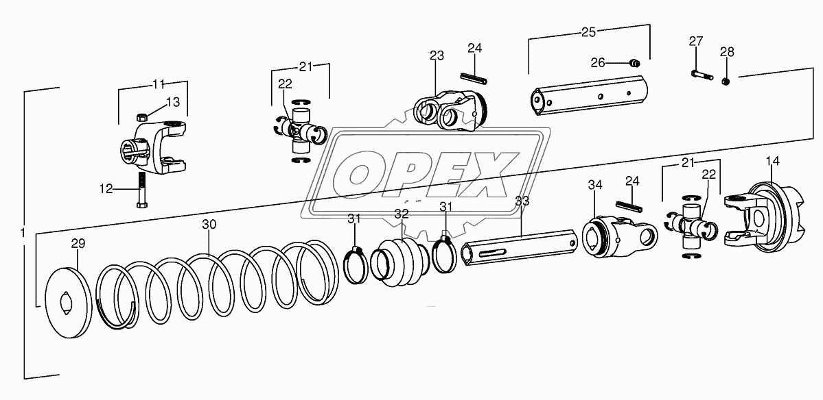 Pto drive shaft 34.0