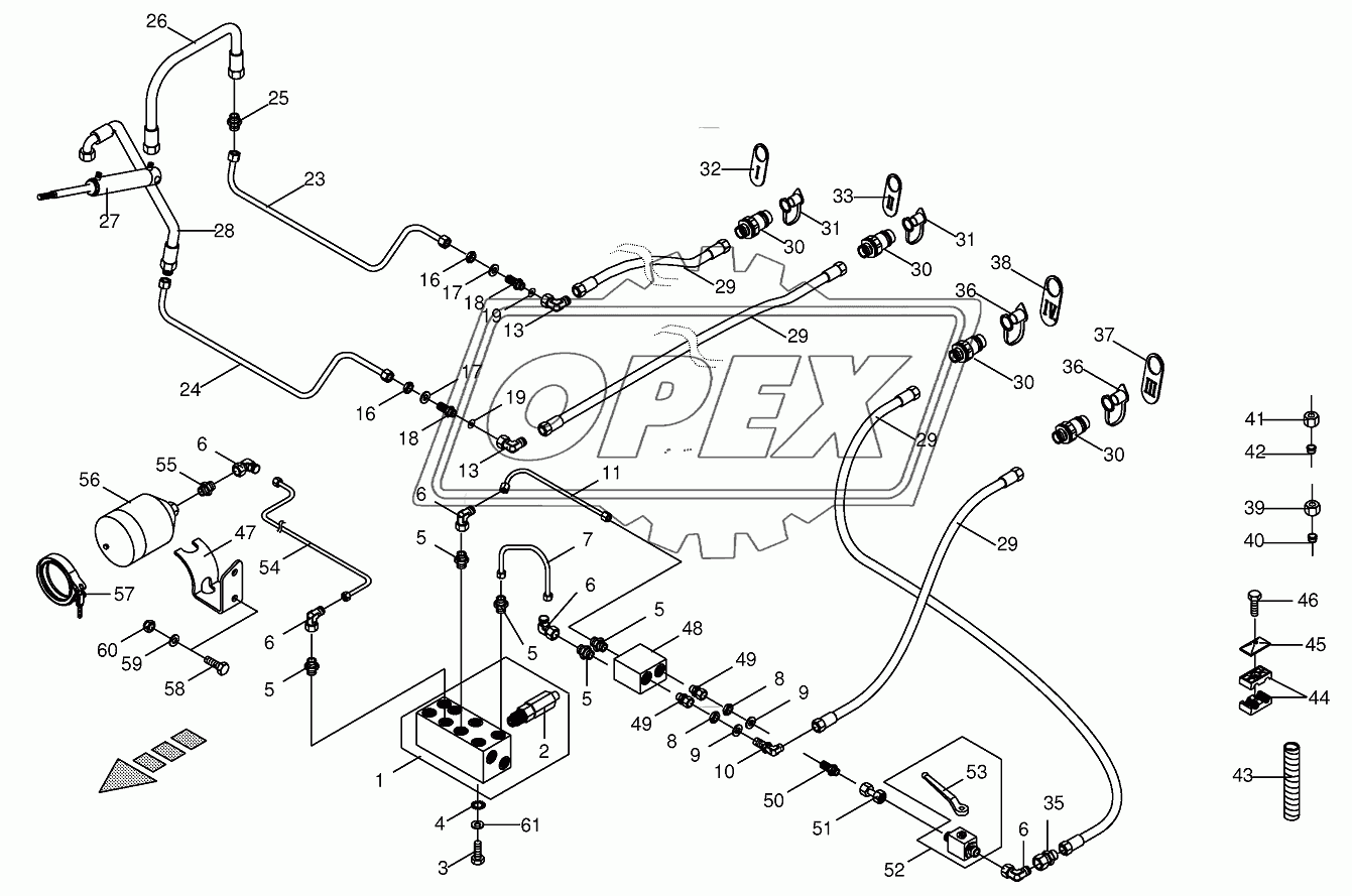 Hydraulics - control bloc 820001 - 855000 1