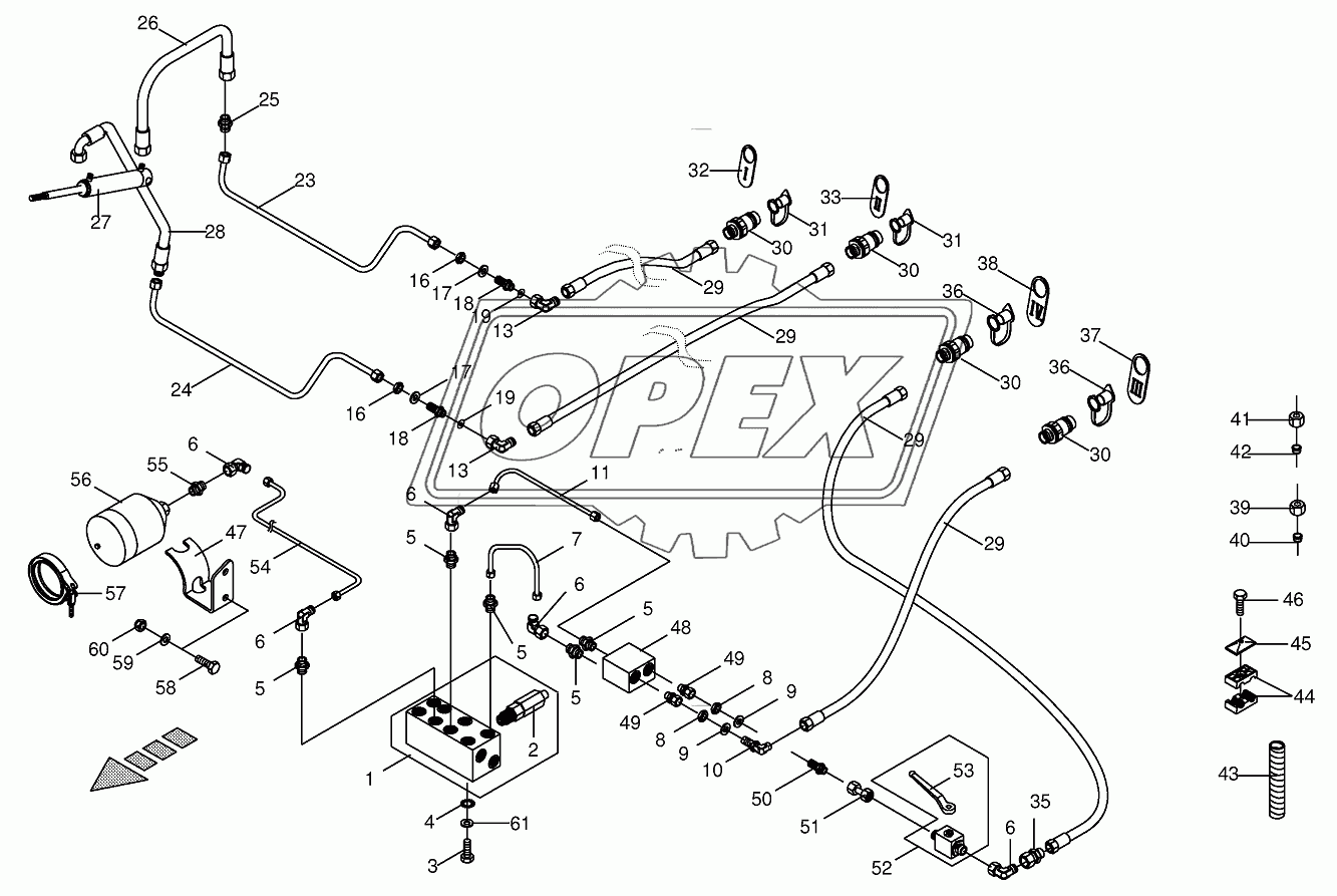 Hydraulics - control bloc 855051 - 855084