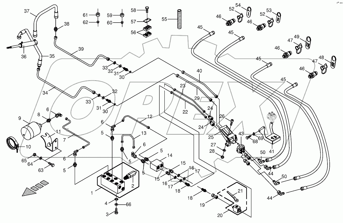 Hydraulics - control bloc 820001 - 855000