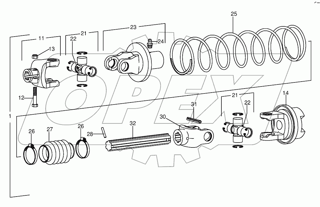 Pto drive shaft 820001 -