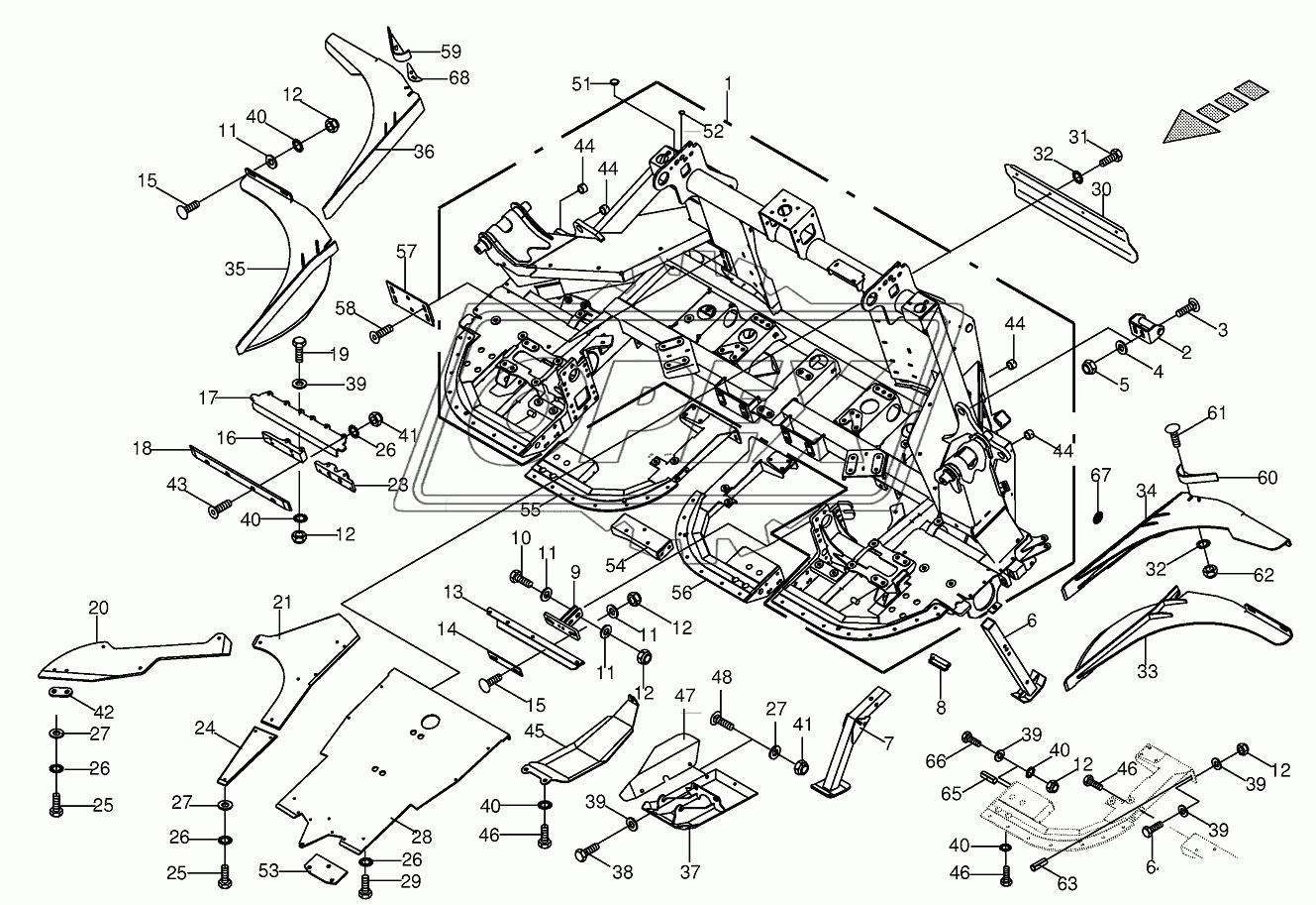 Frame central/Mounting parts 784901-800000