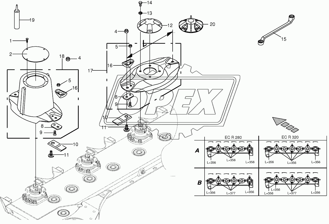 Blade fastening