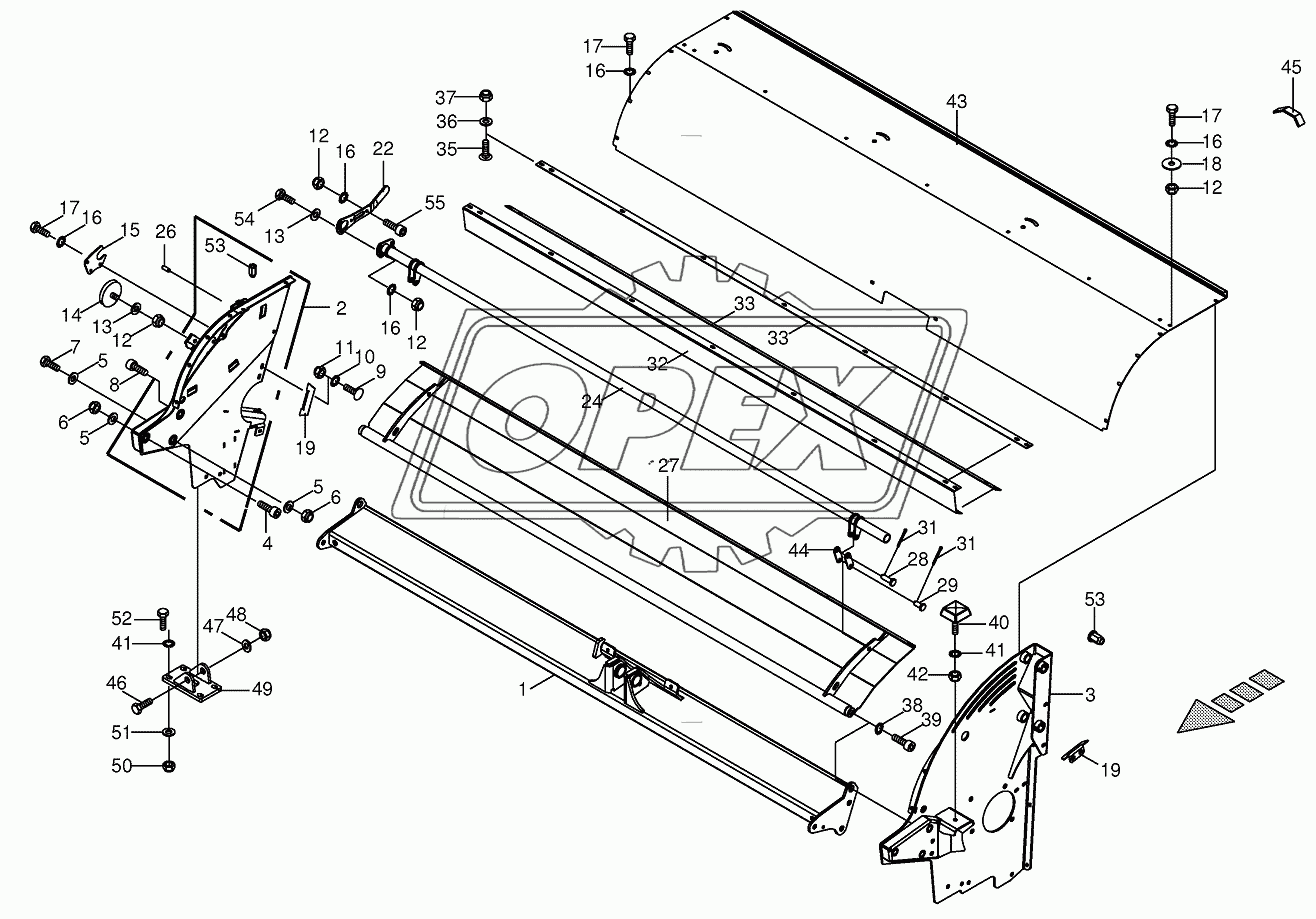 Tine conditioner housing