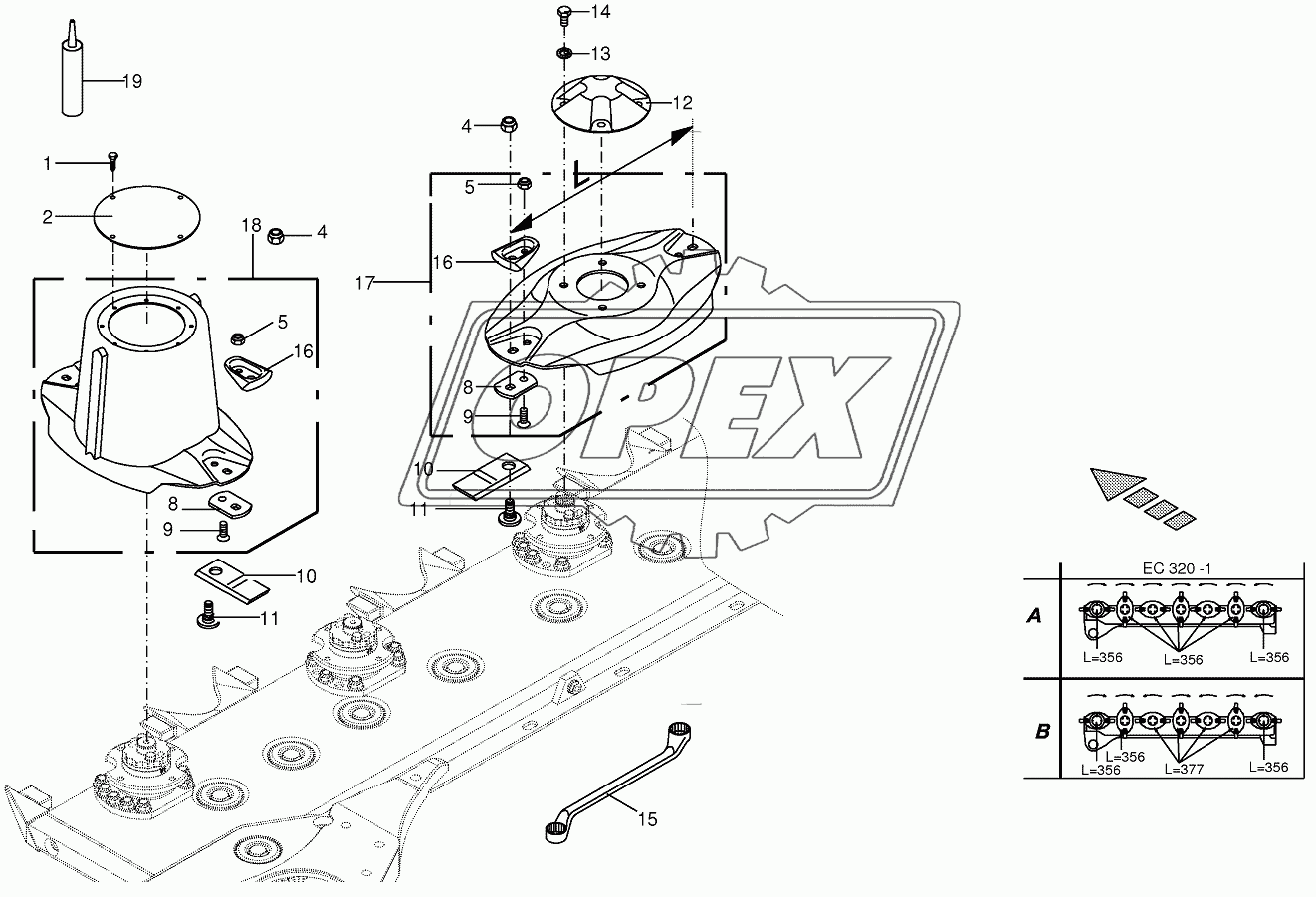 Blade fastening