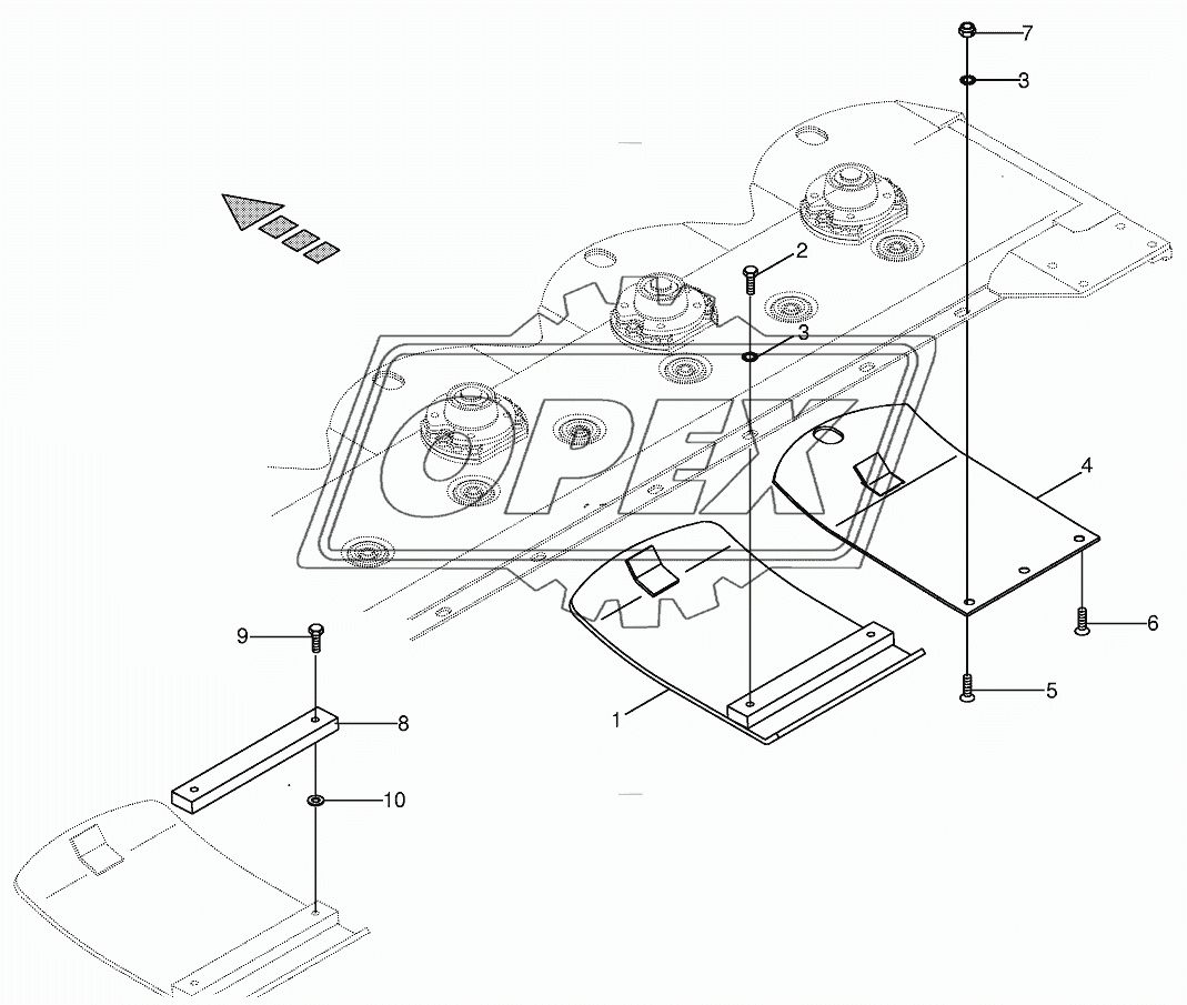 High-cut skid / Wear skid