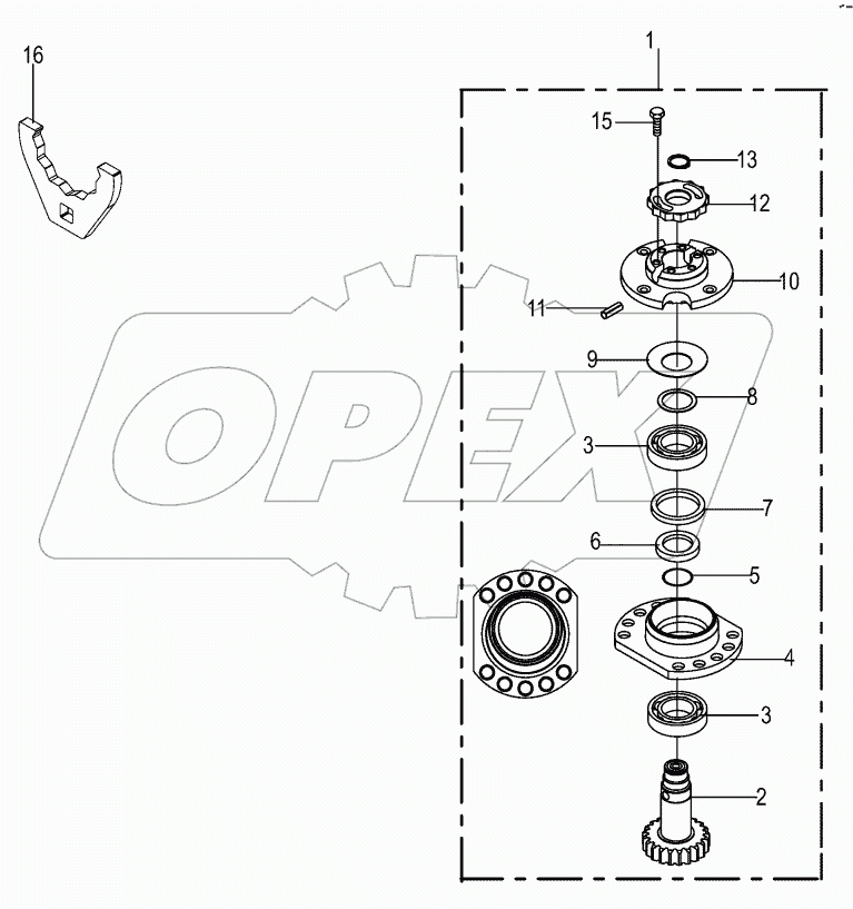 Bearing housing - right - SafeCut INSIDE