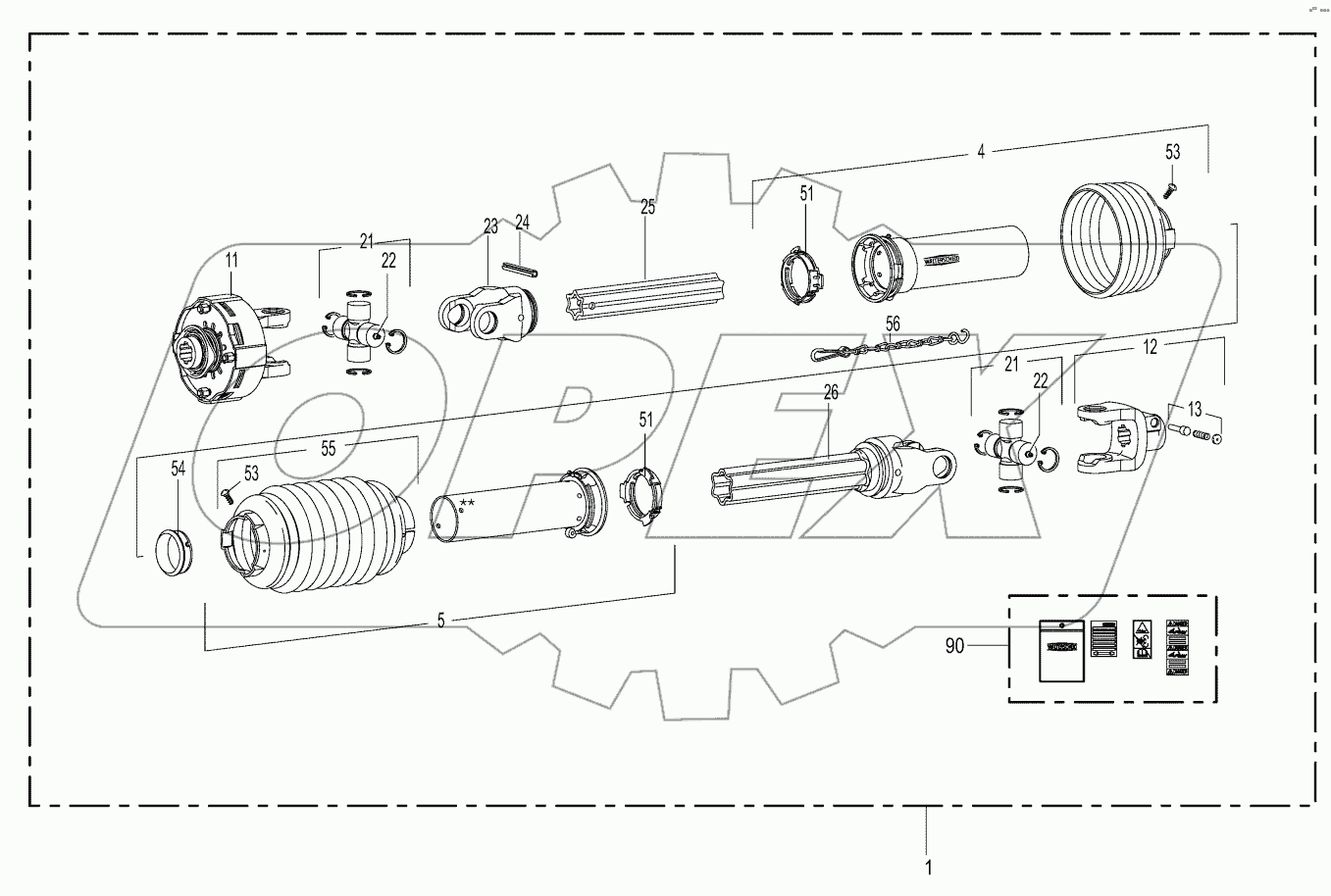 Pto drive shaft- Walterscheid
