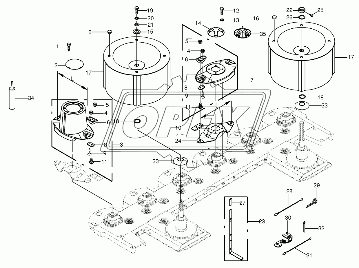 Quick coupler/Swath drum 1