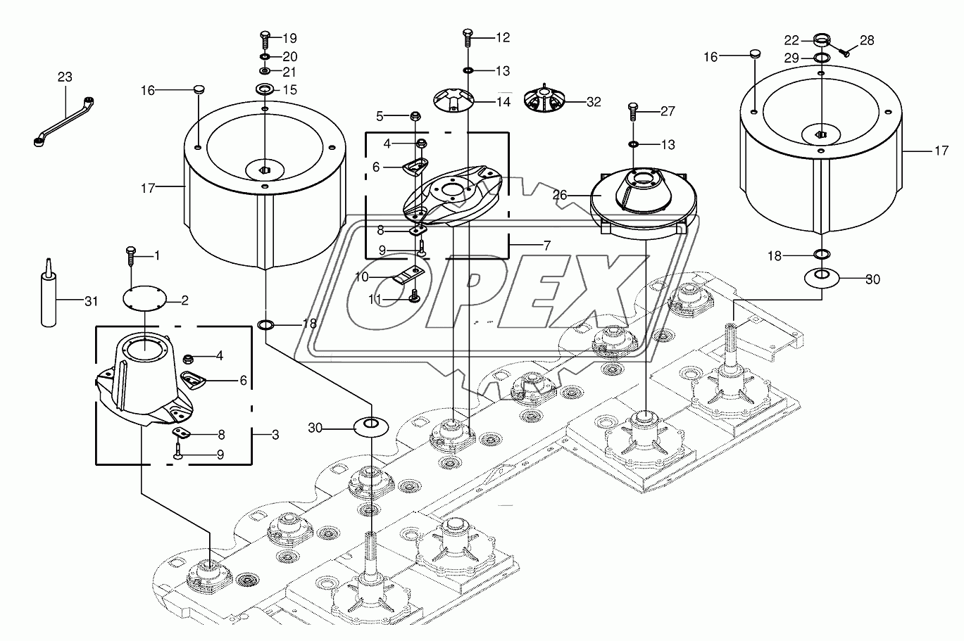 Blade fastening/Swath drum 2