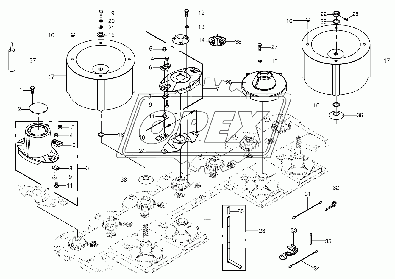 Quick coupler/Swath drum 2