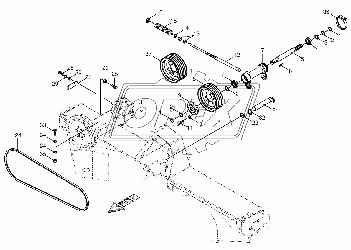 V-belt pulley bearing