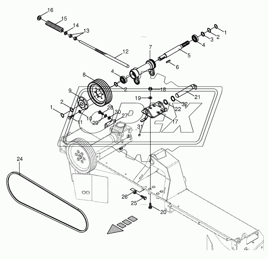 V-belt pulley bearing