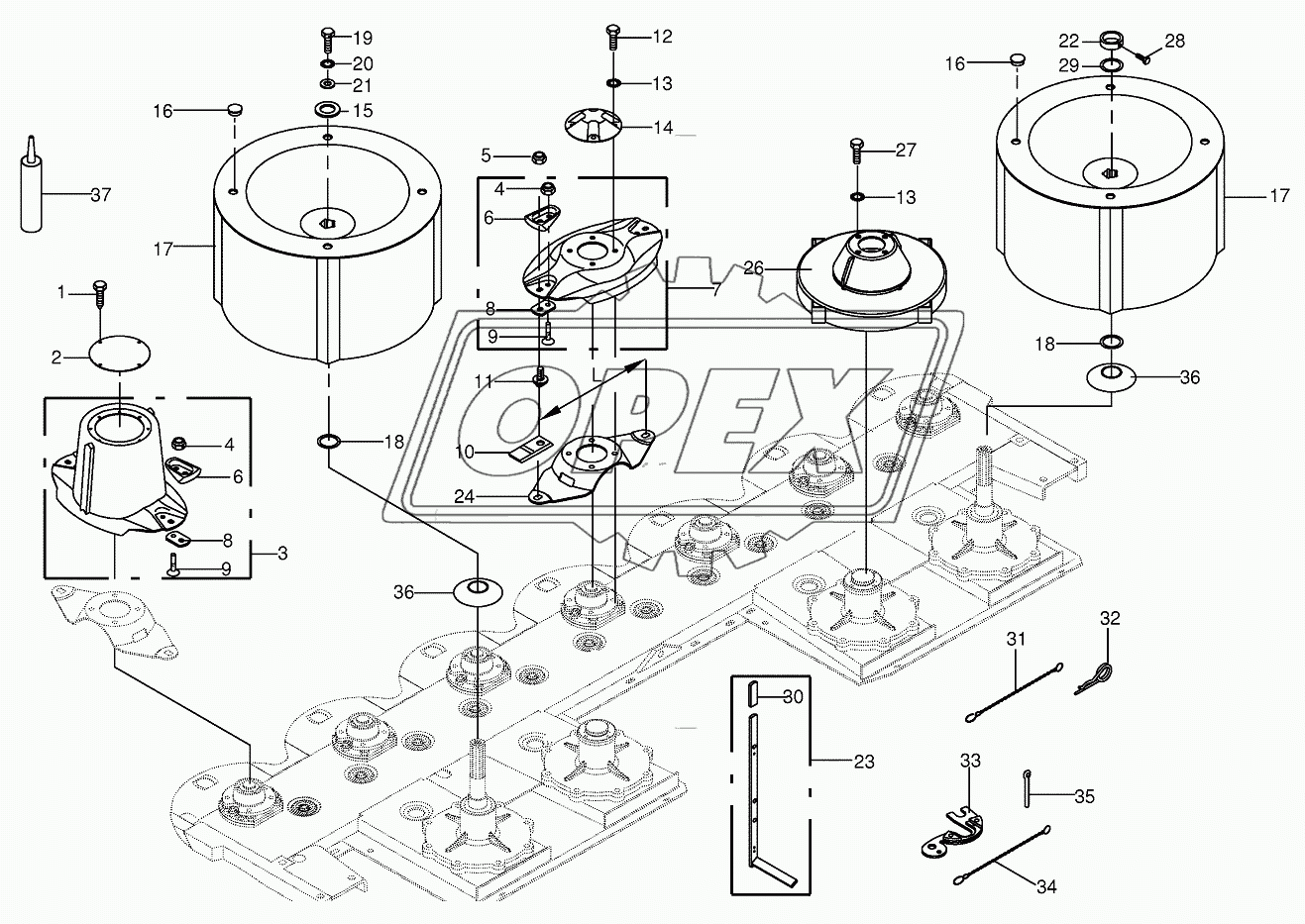 Quick coupler/Swath drum 2
