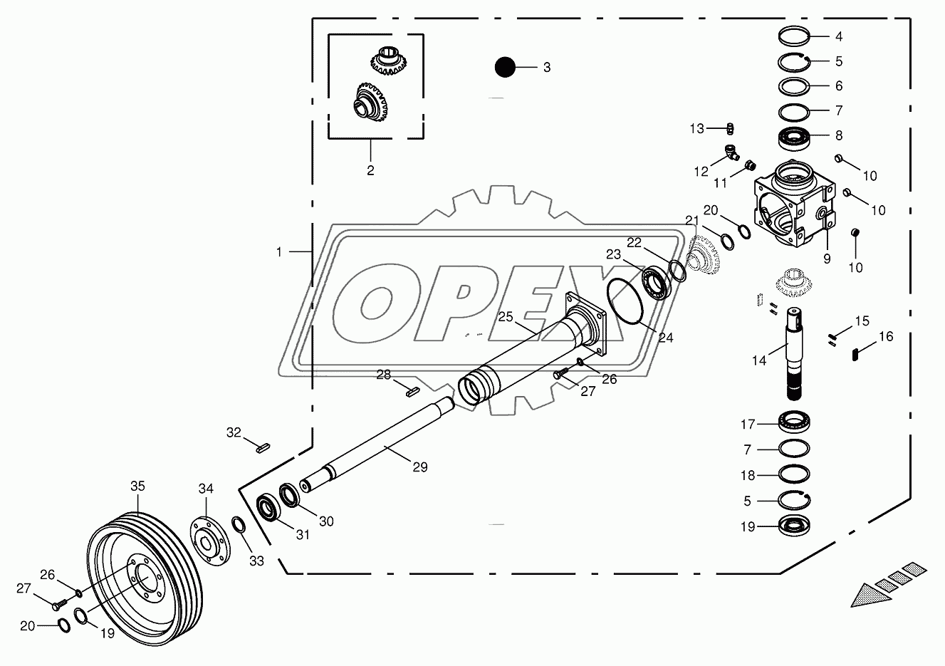 Gearbox-Linksdrehend 1000 850001 - 853000