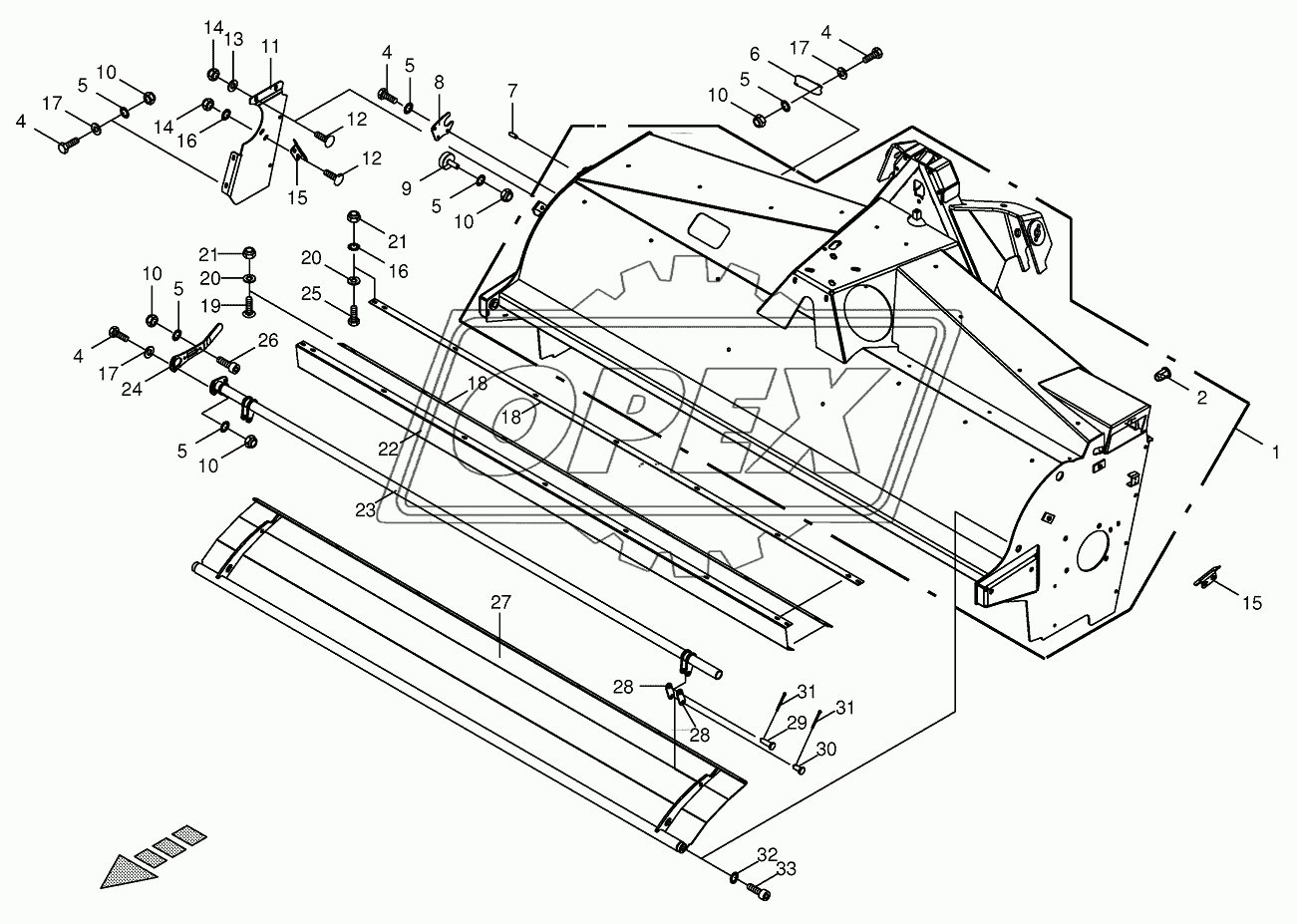 Tine conditioner housing